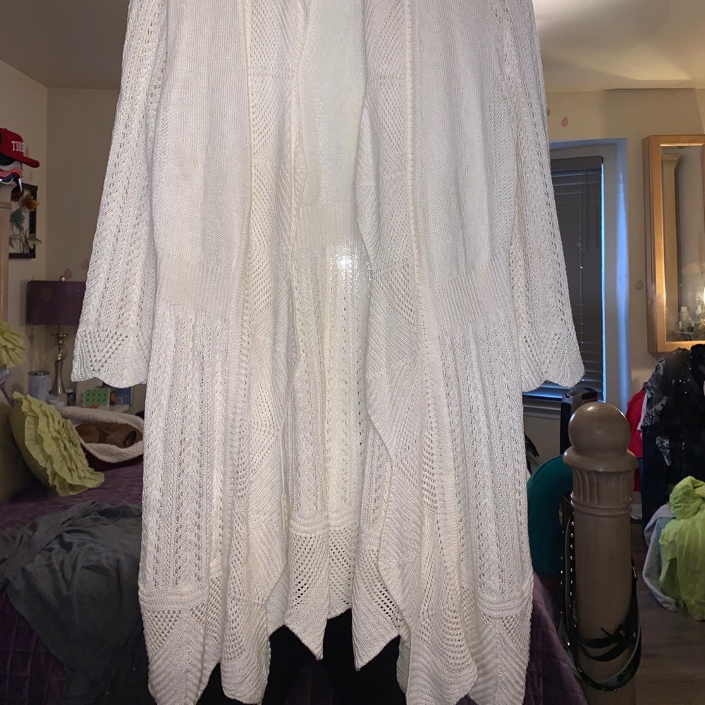 dainty white cardigan
